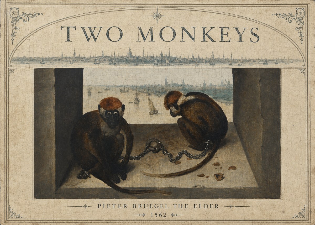 Pieter Bruegel Two Monkeys I No6 - Juliste