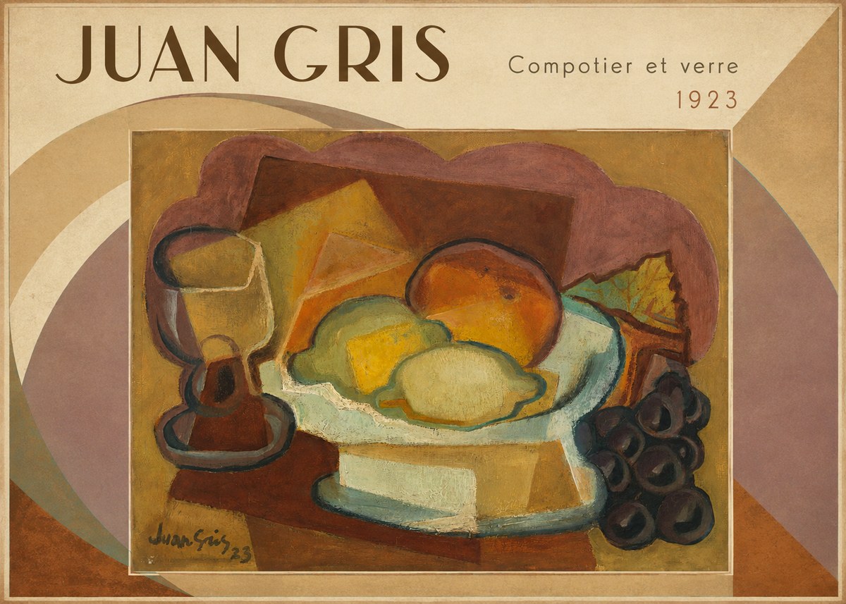 Juan Gris Compotier Et Verre No5 - Juliste