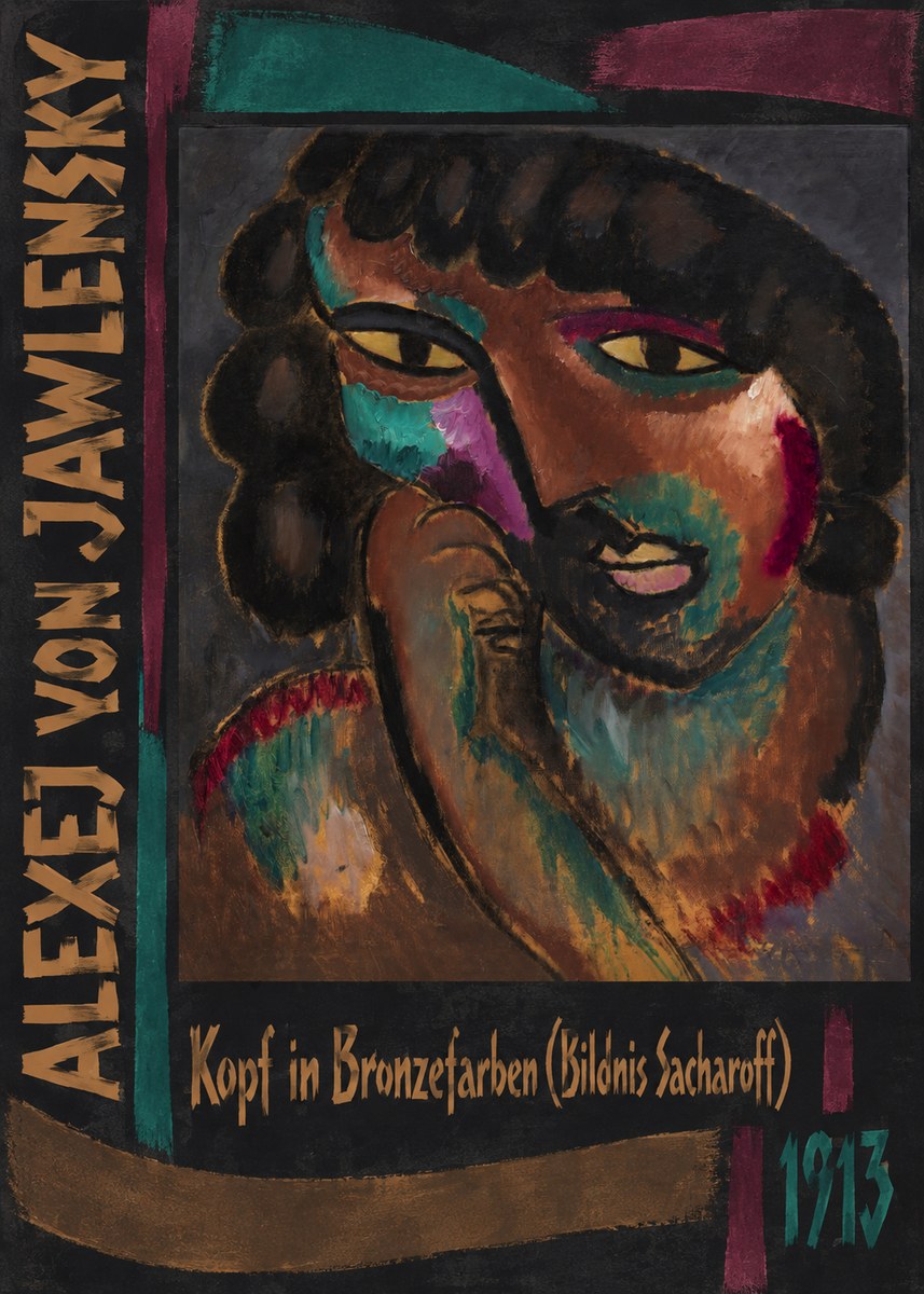Alexej von Jawlensky Kopf in Bronzefarben (Bildnis Sacharoff) No2 - Juliste