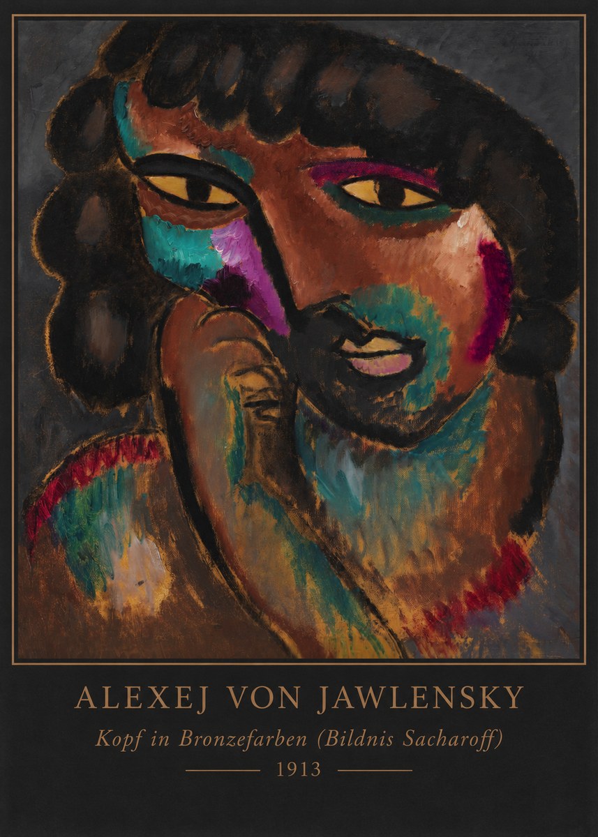 Alexej von Jawlensky Kopf in Bronzefarben (Bildnis Sacharoff) No6 - Juliste