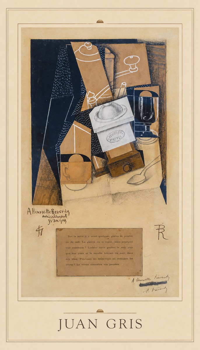 Juan Gris Still Life with Coffee Grinder I No3 - Juliste