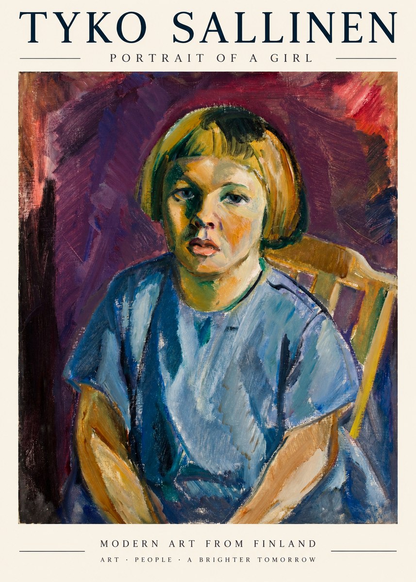 Tyko Sallinen Portrait of a Girl I No1 - Juliste