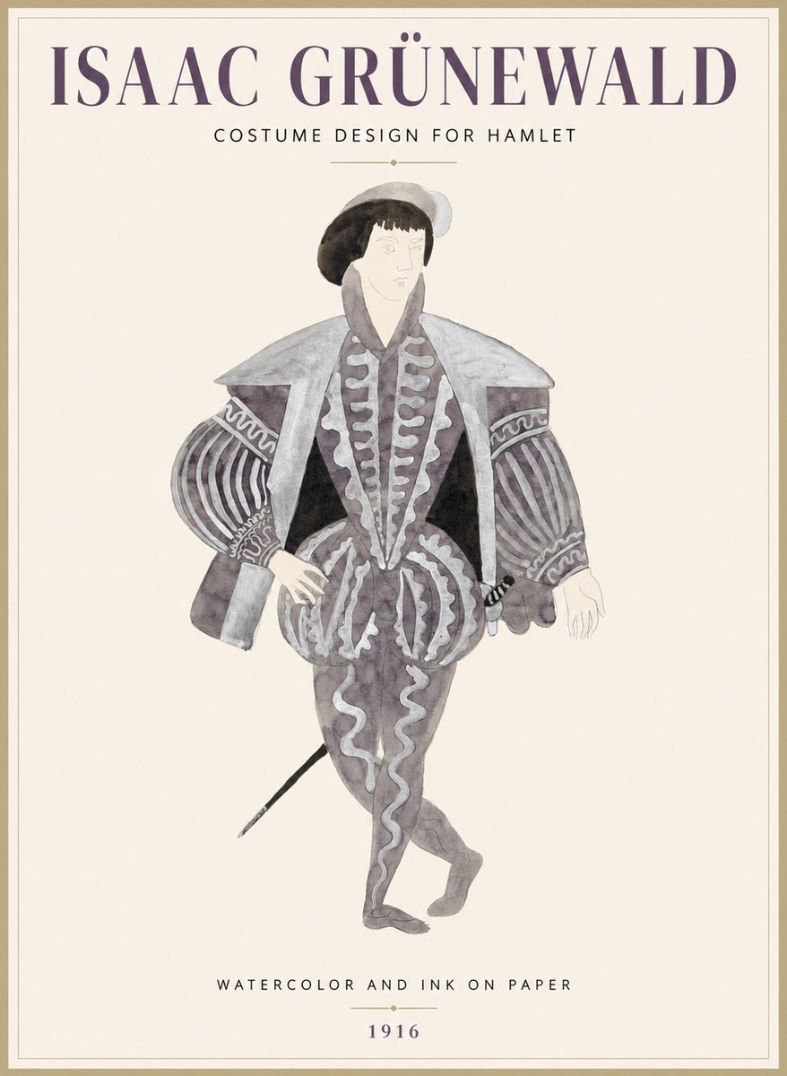 Isaac Grünewald Costume Design for Hamlet No1 - Juliste