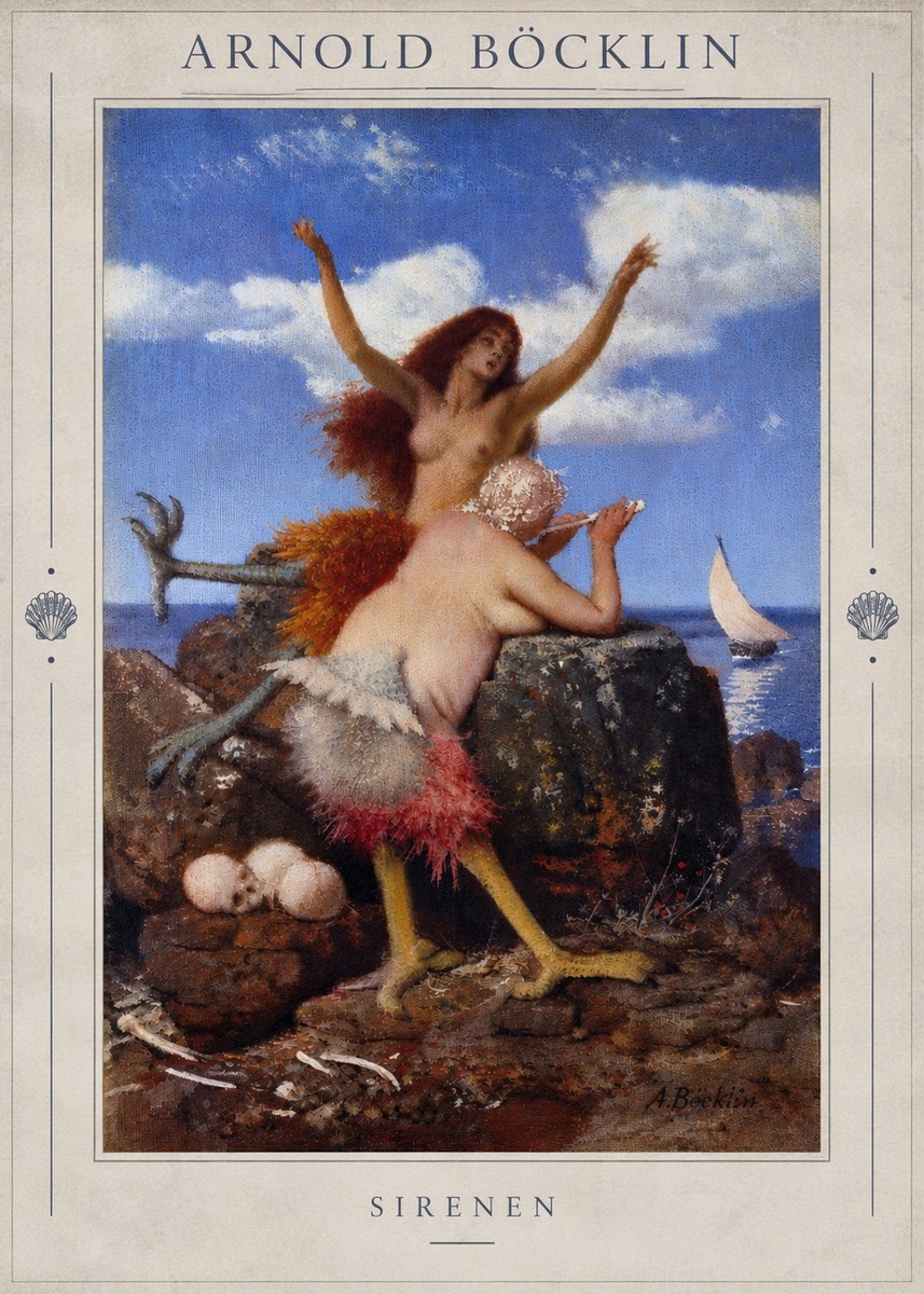 Arnold Böcklin Sirenen No4 - Juliste