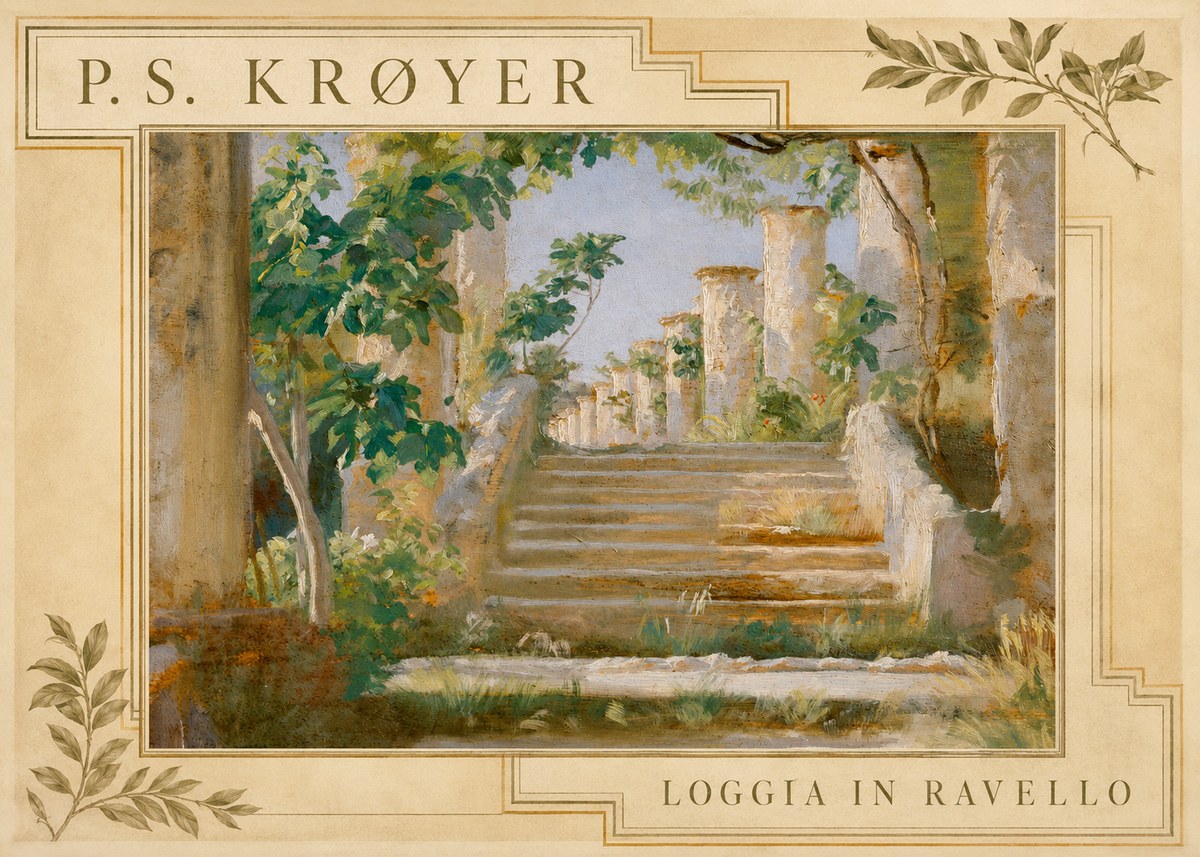 P.S. Krøyer Loggia in Ravello No3 - Juliste