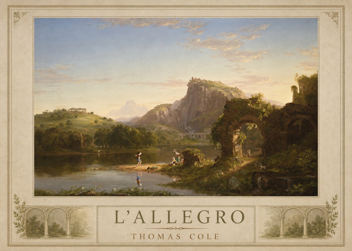 Thomas Cole L'allegro No1 - Juliste