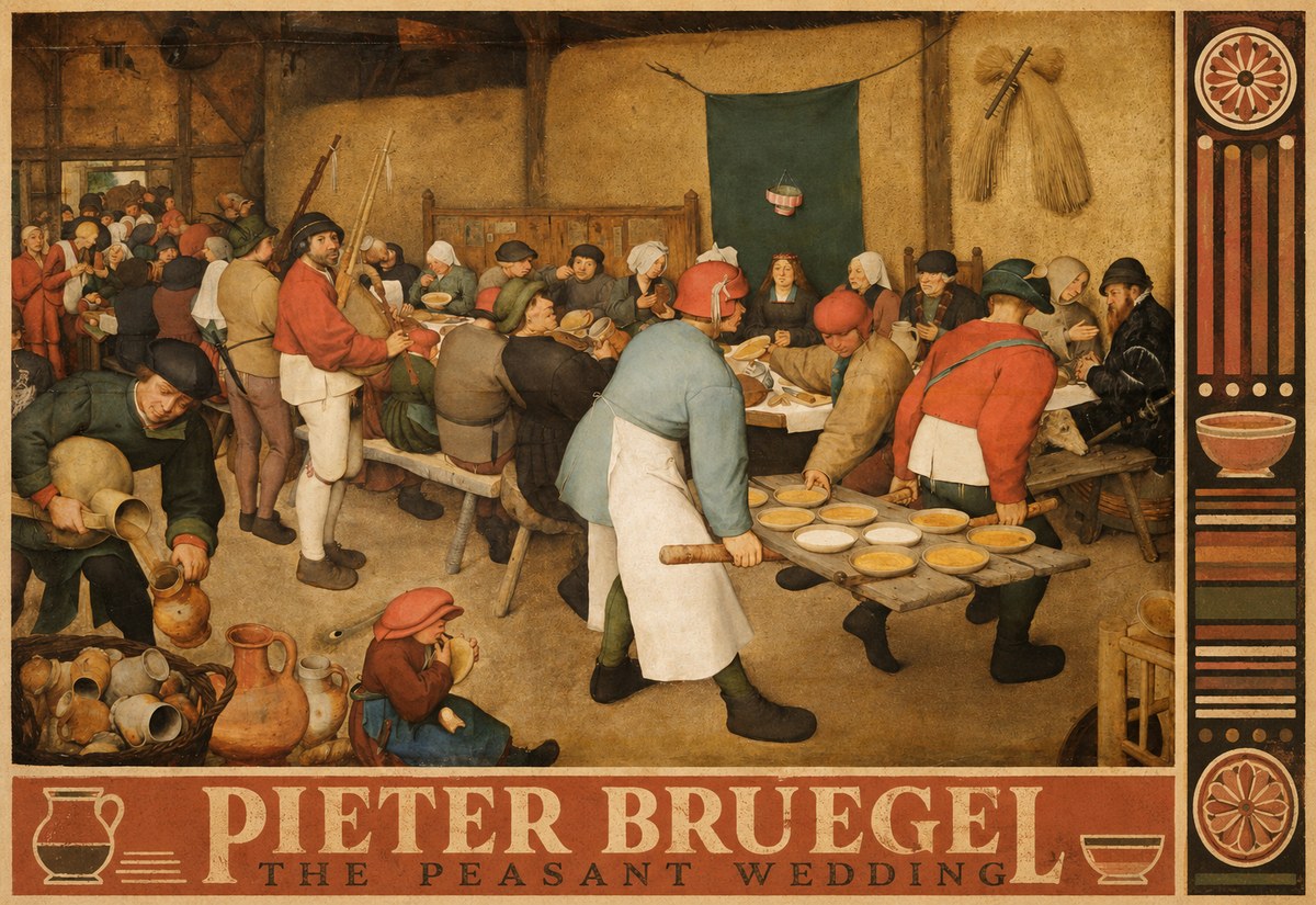 Pieter Bruegel The Peasant Wedding I No6 - Juliste