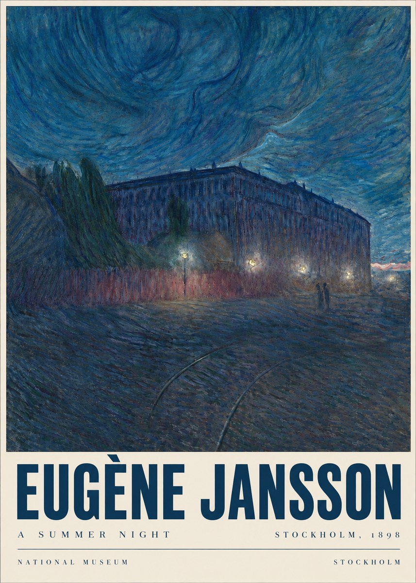Eugène Jansson Night Effect No6 - Juliste
