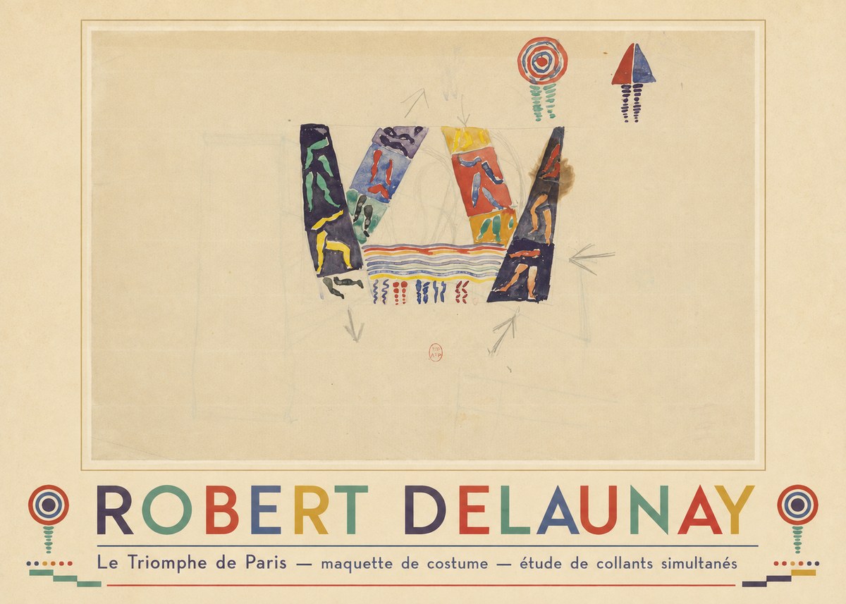 Robert Delaunay Le Triomphe De Paris — Maquette De Costume — Étude De Collants Simultanés No3 - Juliste