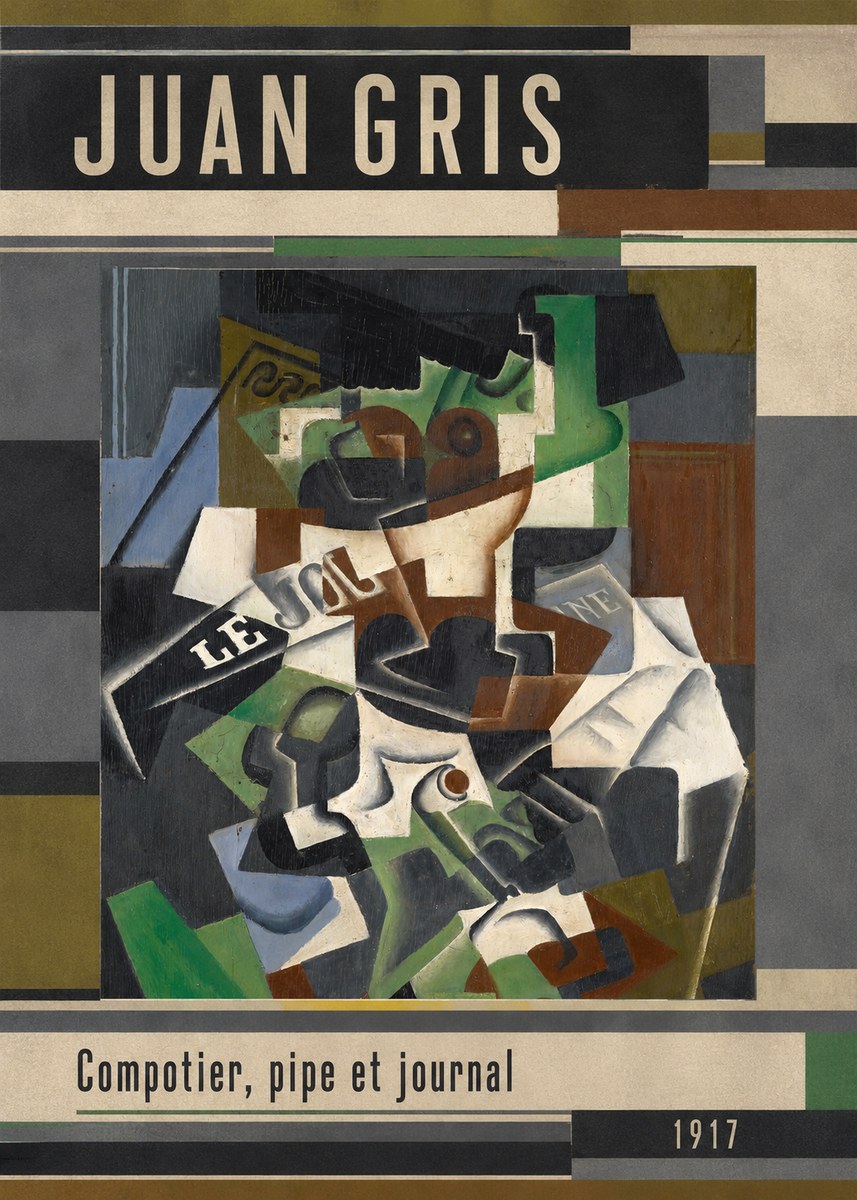 Juan Gris Compotier, Pipe Et Journal No3 - Juliste