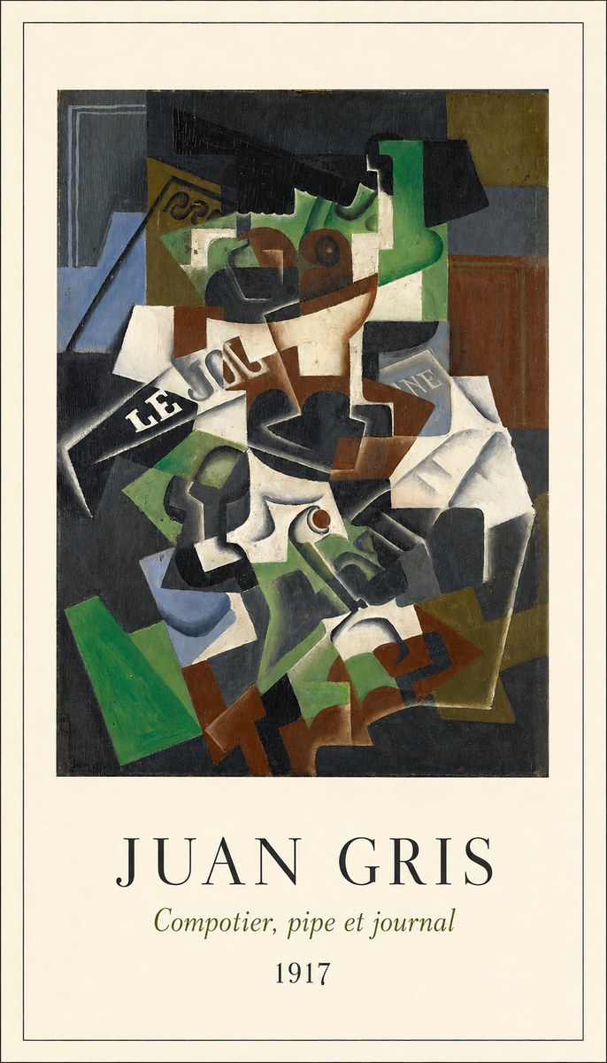 Juan Gris Compotier, Pipe Et Journal No4 - Juliste