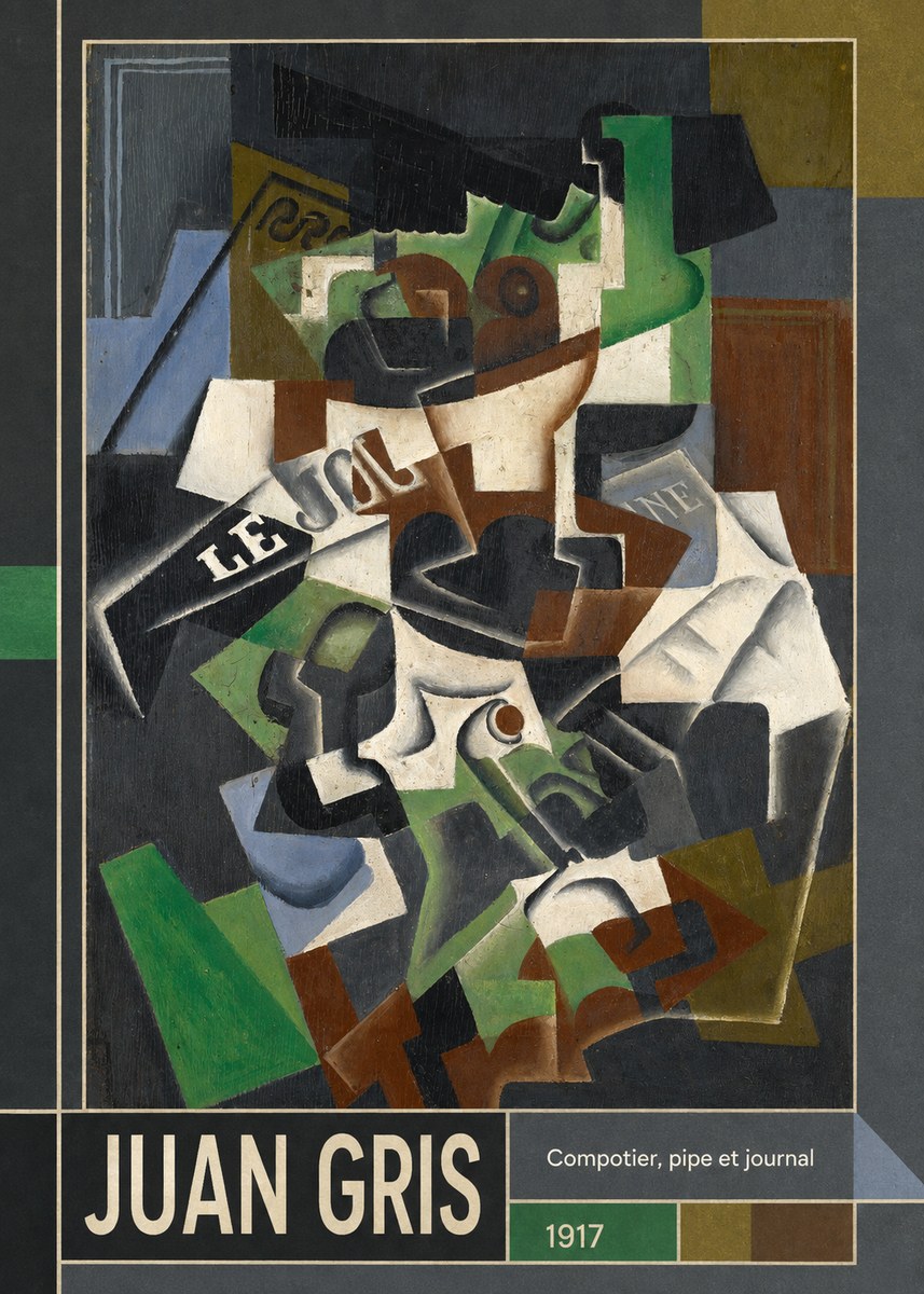 Juan Gris Compotier, Pipe Et Journal No6 - Juliste