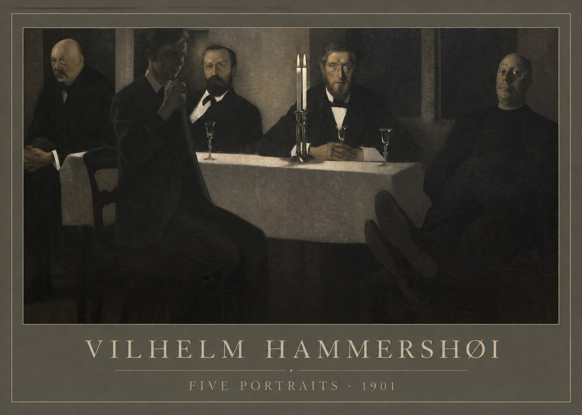 Vilhelm Hammershøi Five Portraits I No1 - Juliste