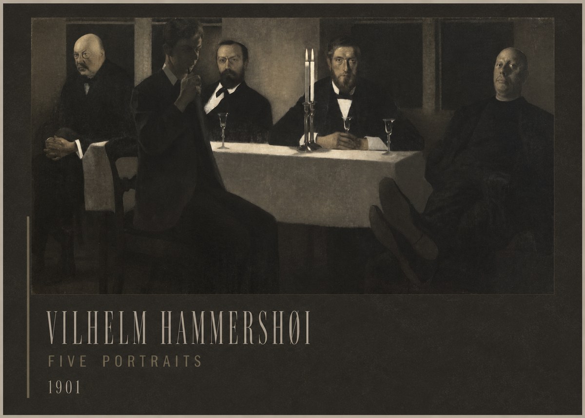 Vilhelm Hammershøi Five Portraits I No2 - Juliste
