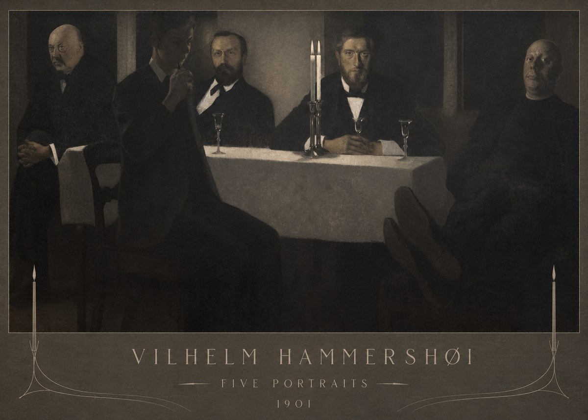 Vilhelm Hammershøi Five Portraits I No4 - Juliste