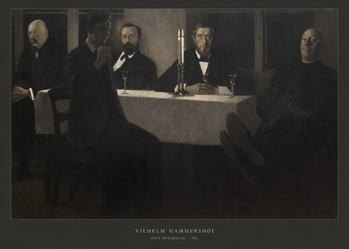 Vilhelm Hammershøi Five Portraits I No6 - Juliste