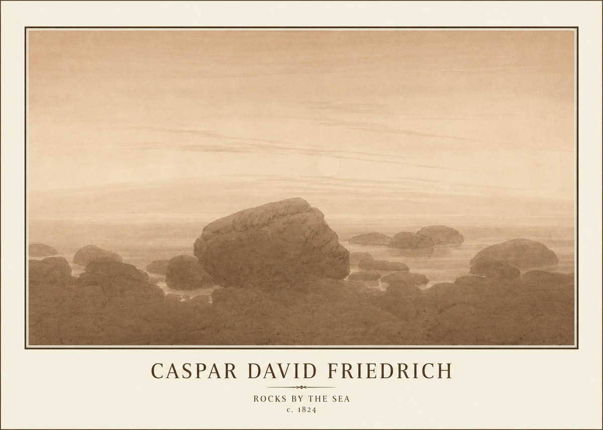 Caspar David Friedrich Rocks by the Sea No1 - Juliste