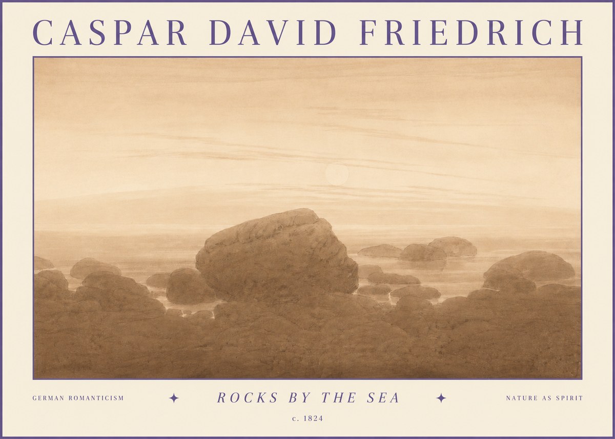 Caspar David Friedrich Rocks by the Sea No3 - Juliste