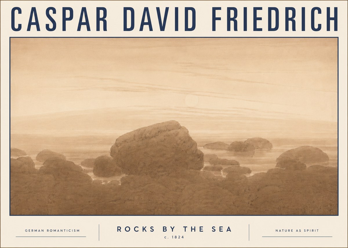 Caspar David Friedrich Rocks by the Sea No5 - Juliste