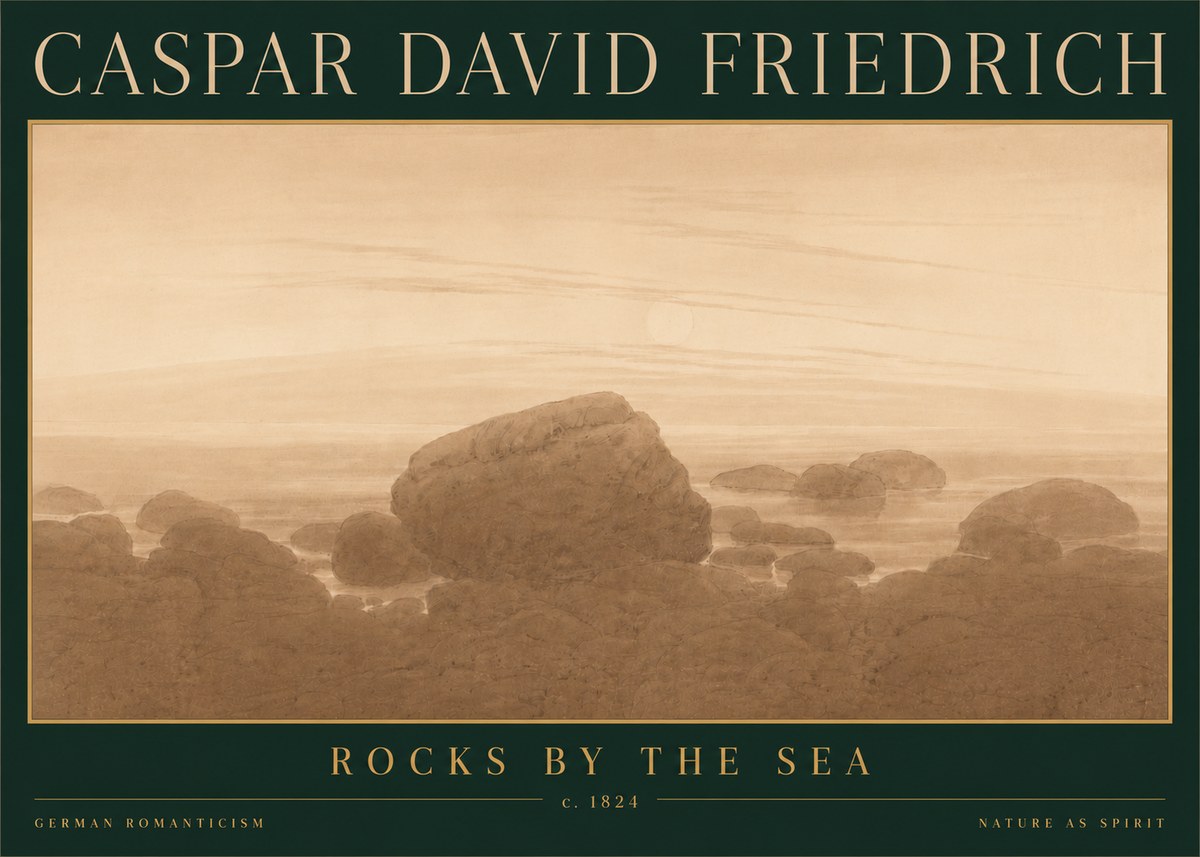 Caspar David Friedrich Rocks by the Sea No6 - Juliste