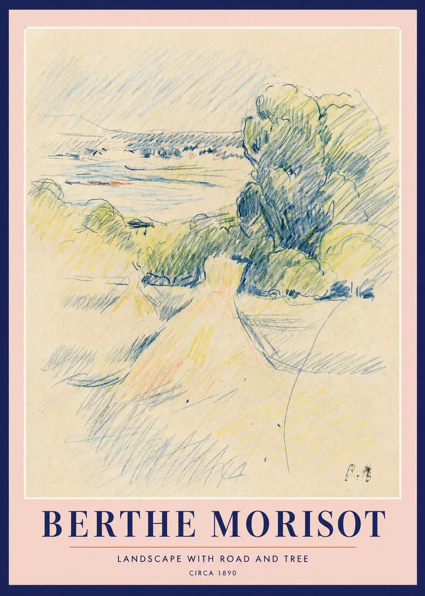 Berthe Morisot Landscape with Road and Tree No2 - Juliste