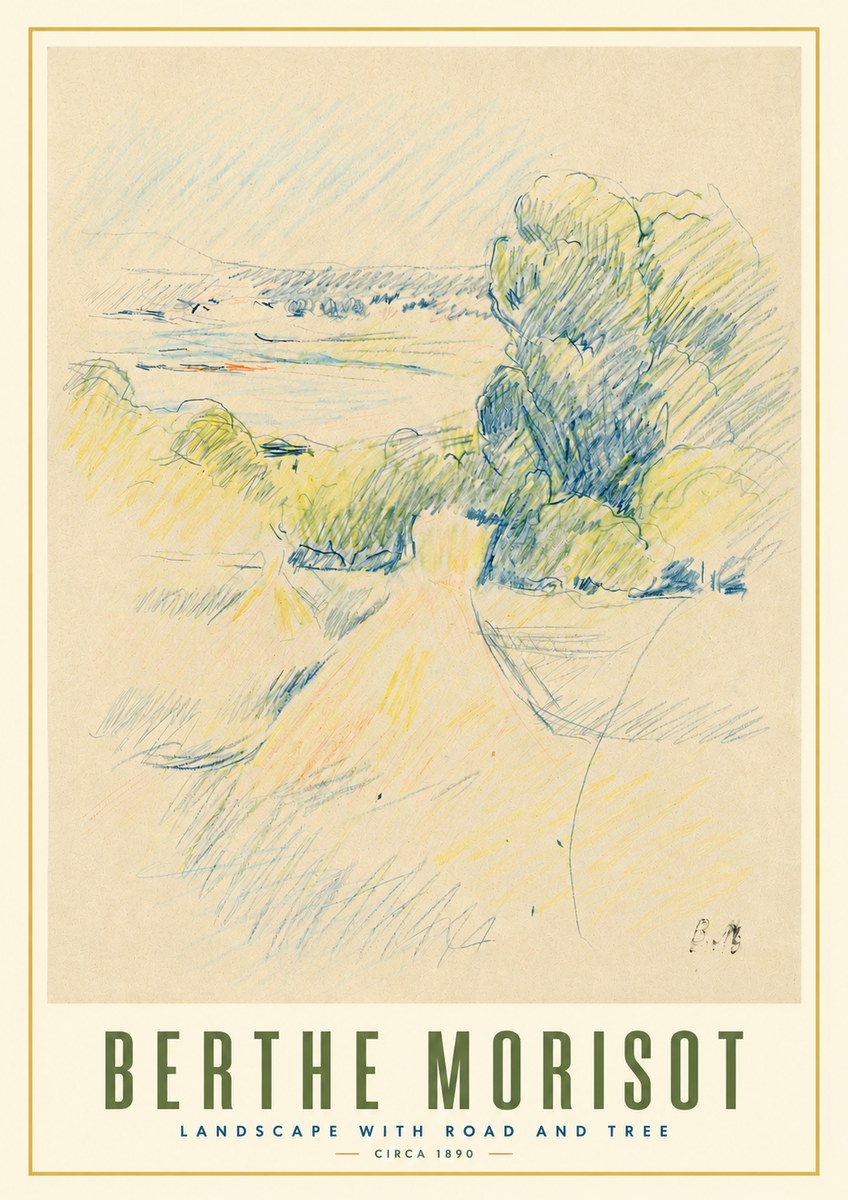 Berthe Morisot Landscape with Road and Tree No3 - Juliste