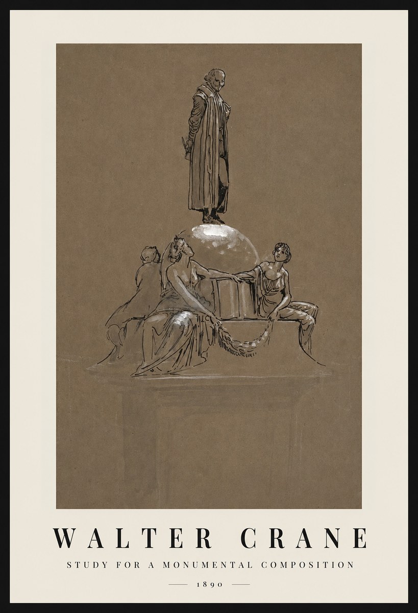 Walter Crane Study for a Monumental Composition No1 - Juliste