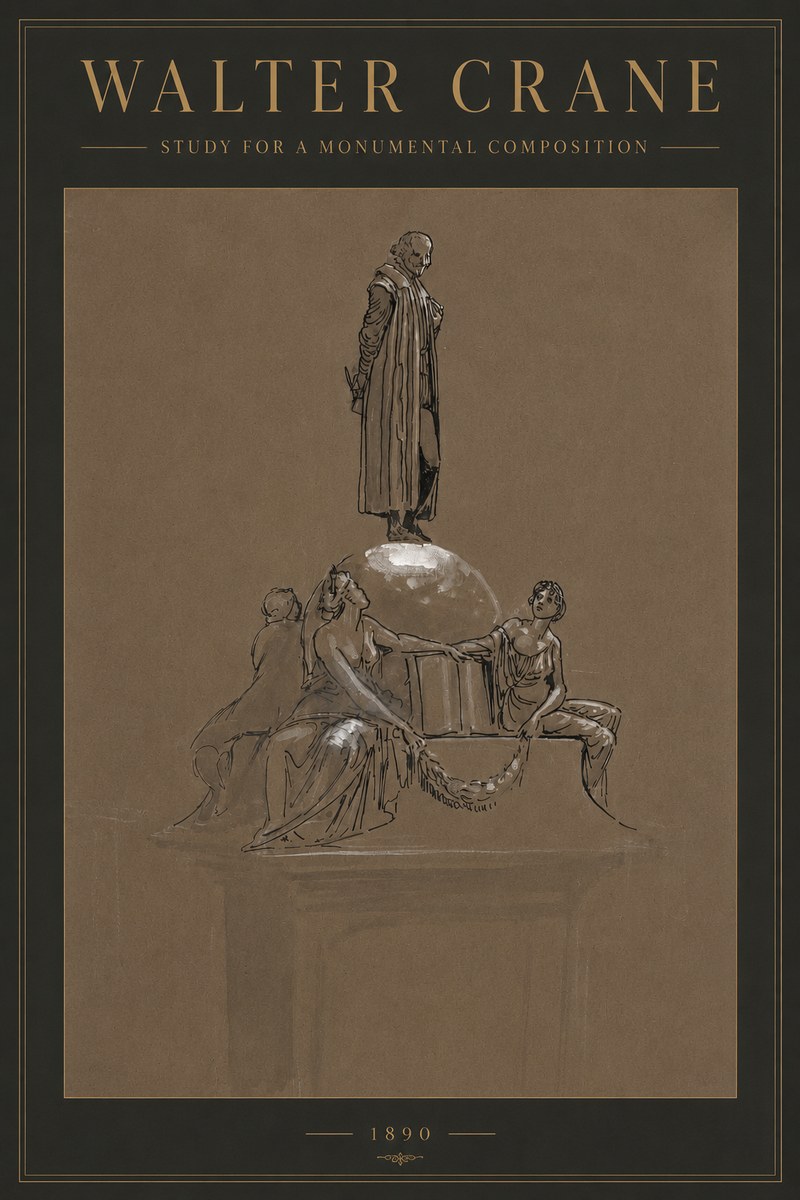 Walter Crane Study for a Monumental Composition No2 - Juliste