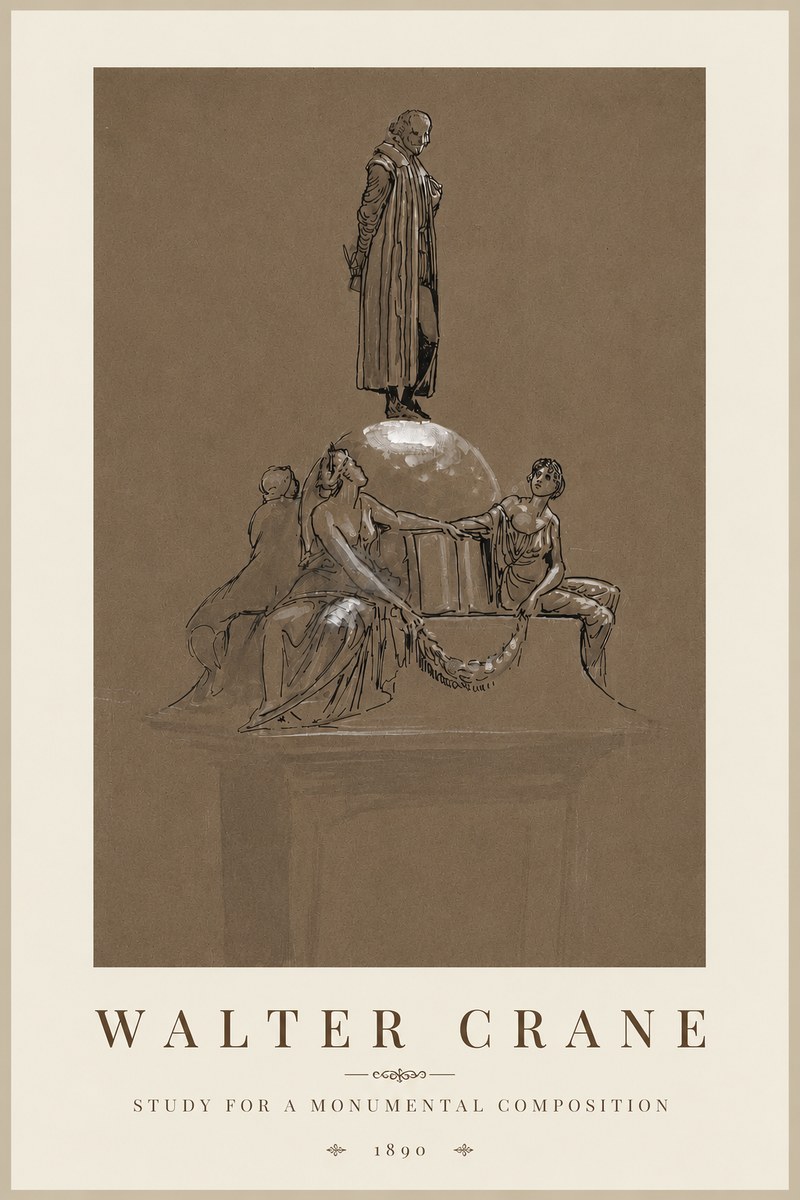 Walter Crane Study for a Monumental Composition No3 - Juliste