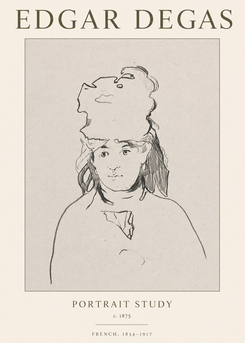 Edgar Degas Portrait Study No1 - Juliste