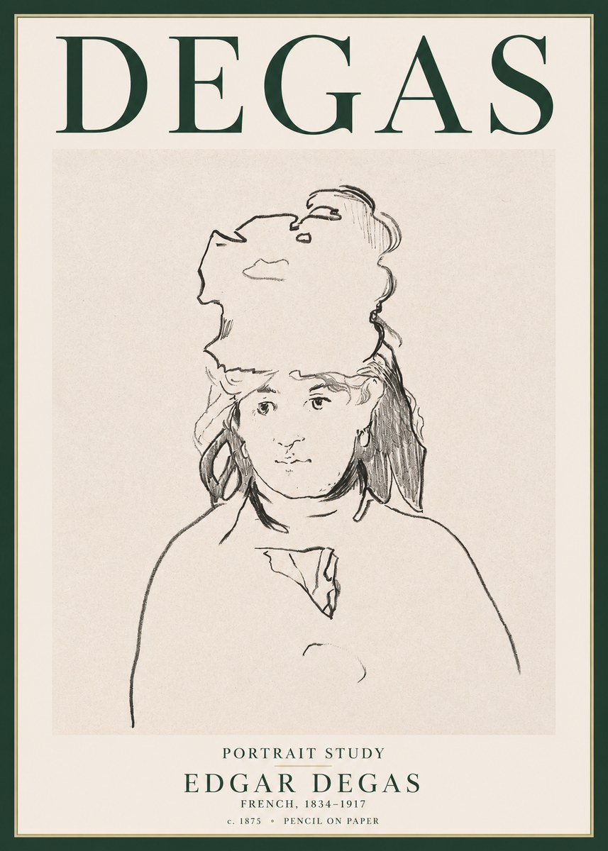 Edgar Degas Portrait Study No3 - Juliste