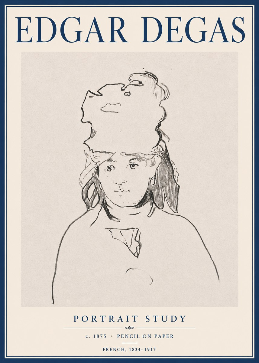 Edgar Degas Portrait Study No6 - Juliste