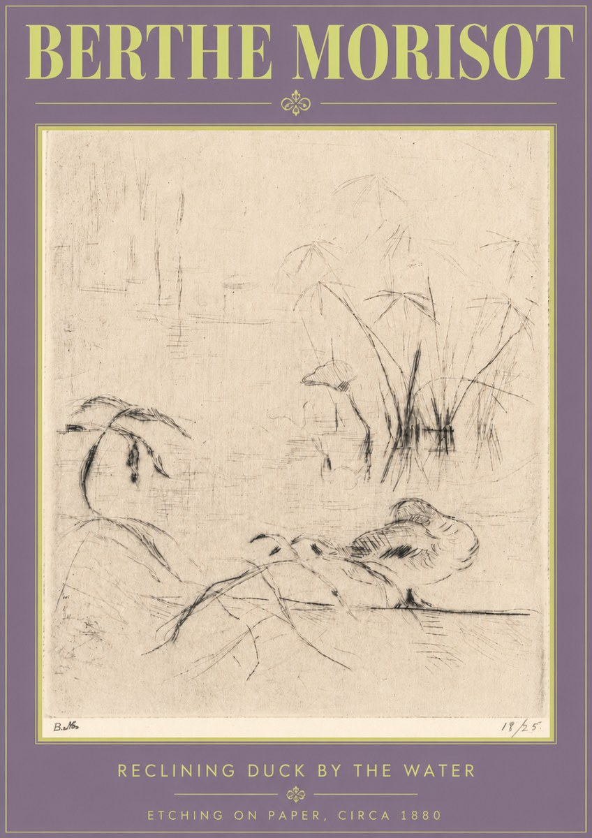 Berthe Morisot Reclining Duck by the Water No4 - Juliste