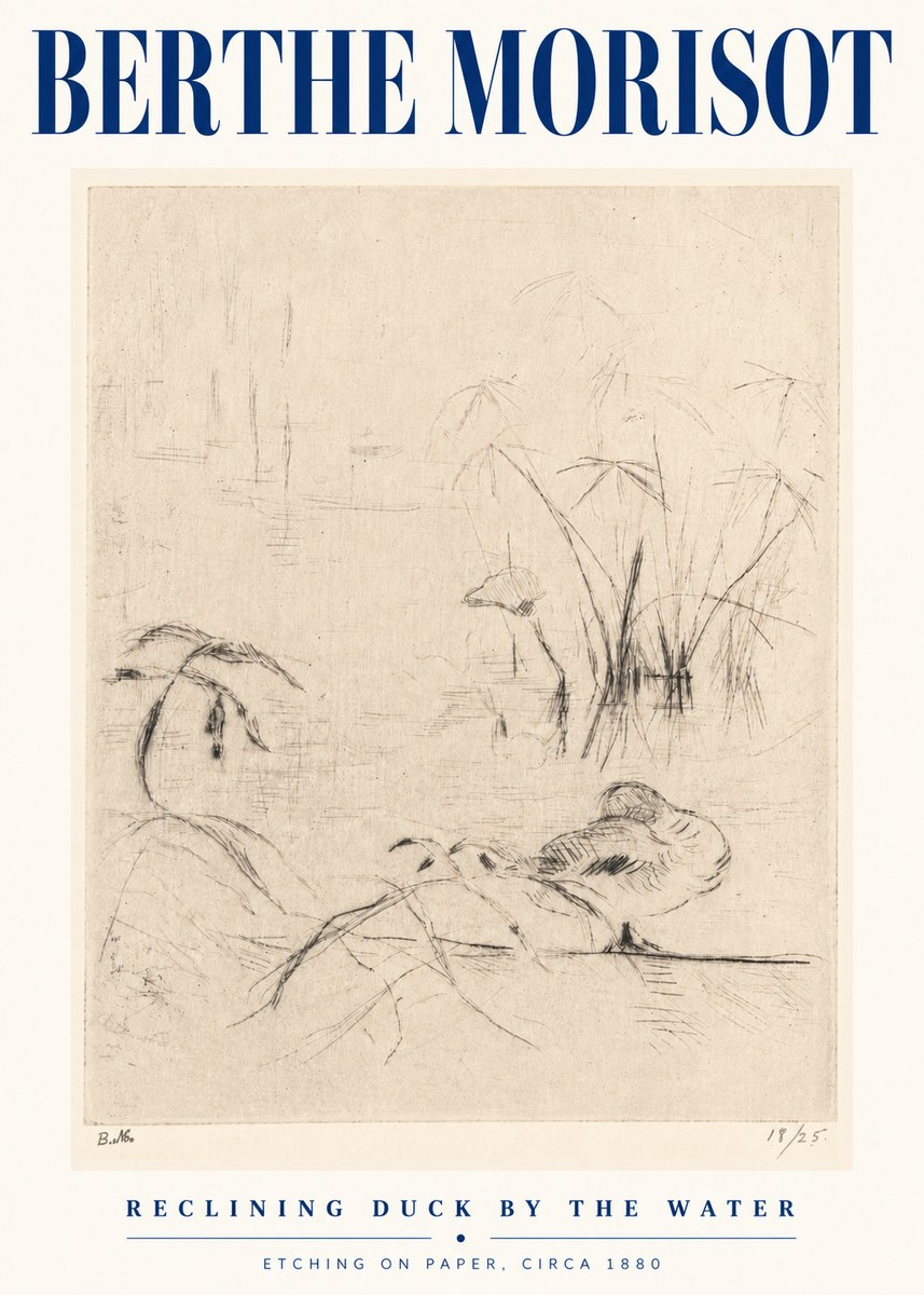 Berthe Morisot Reclining Duck by the Water No5 - Juliste