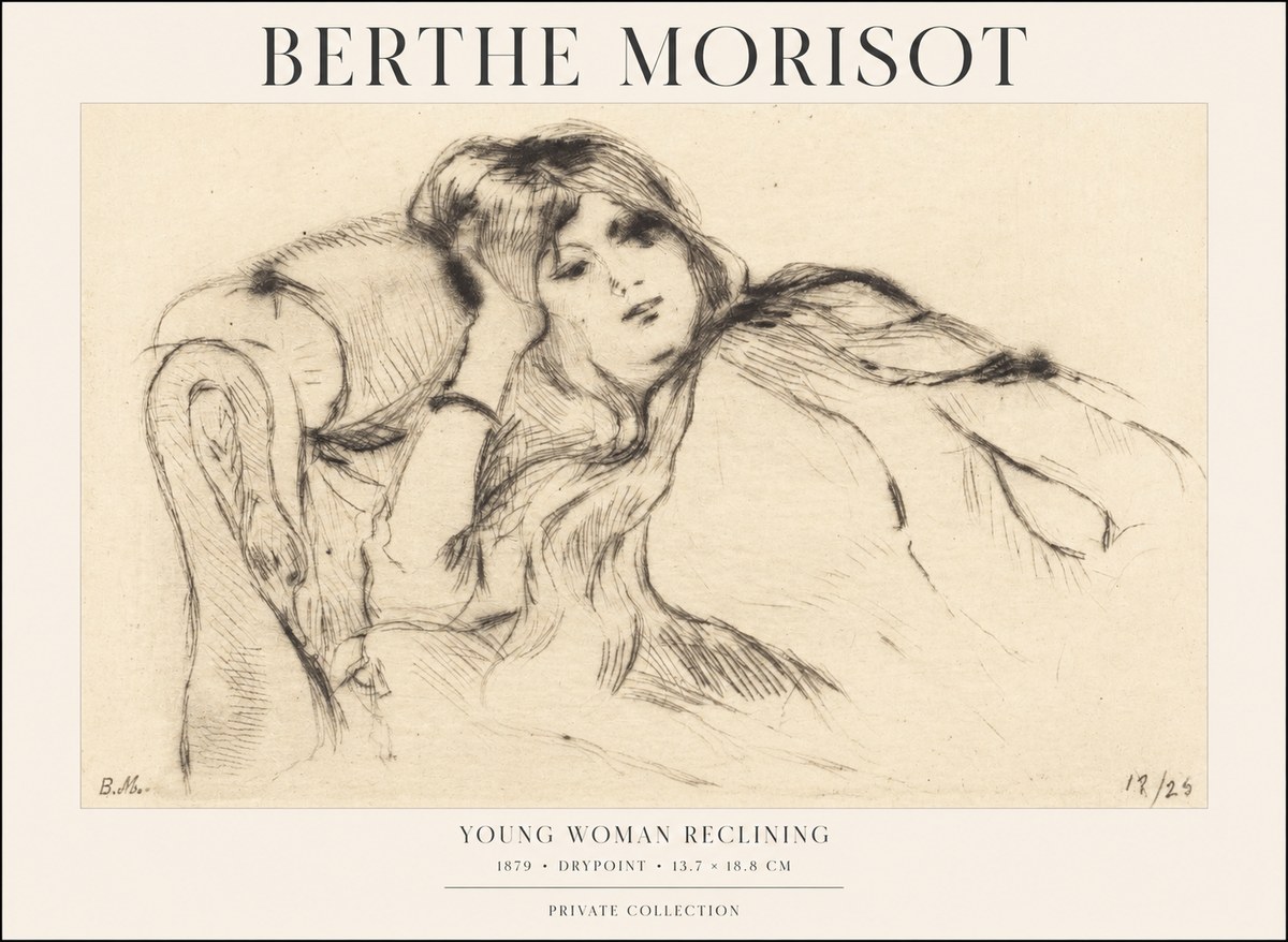Berthe Morisot Young Woman Reclining II No1 - Juliste