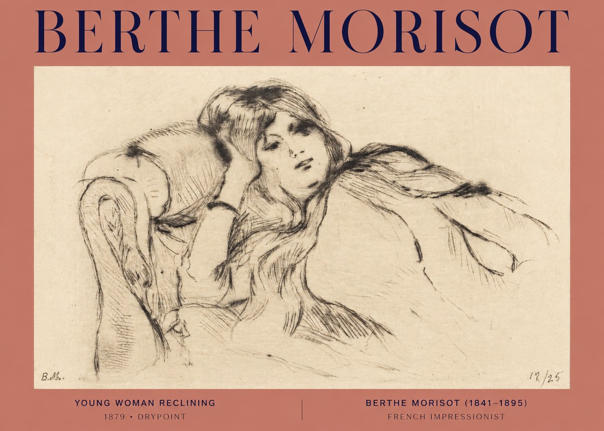 Berthe Morisot Young Woman Reclining II No2 - Juliste