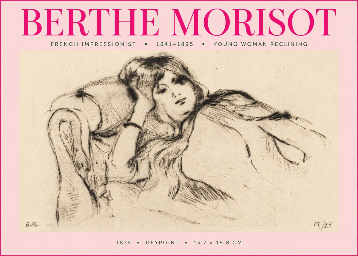 Berthe Morisot Young Woman Reclining II No5 - Juliste