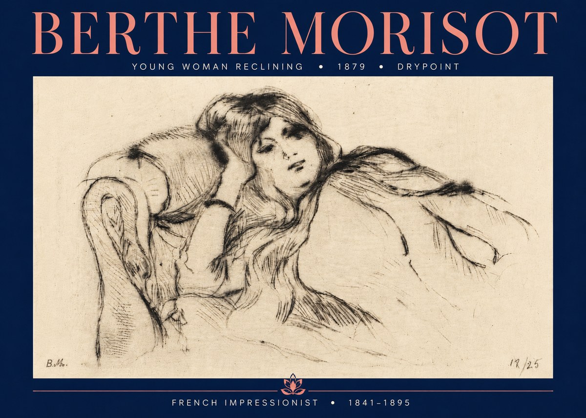 Berthe Morisot Young Woman Reclining II No6 - Juliste