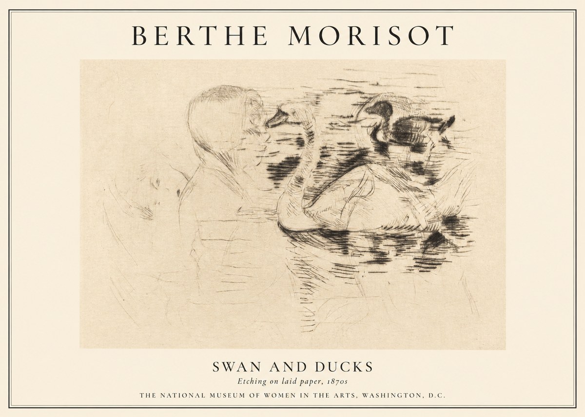 Berthe Morisot Swan and Ducks No1 - Juliste