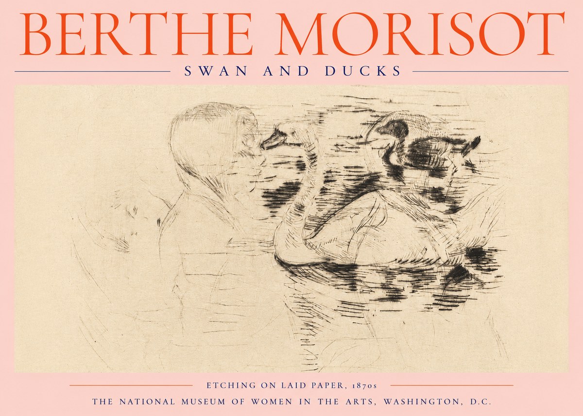 Berthe Morisot Swan and Ducks No2 - Juliste
