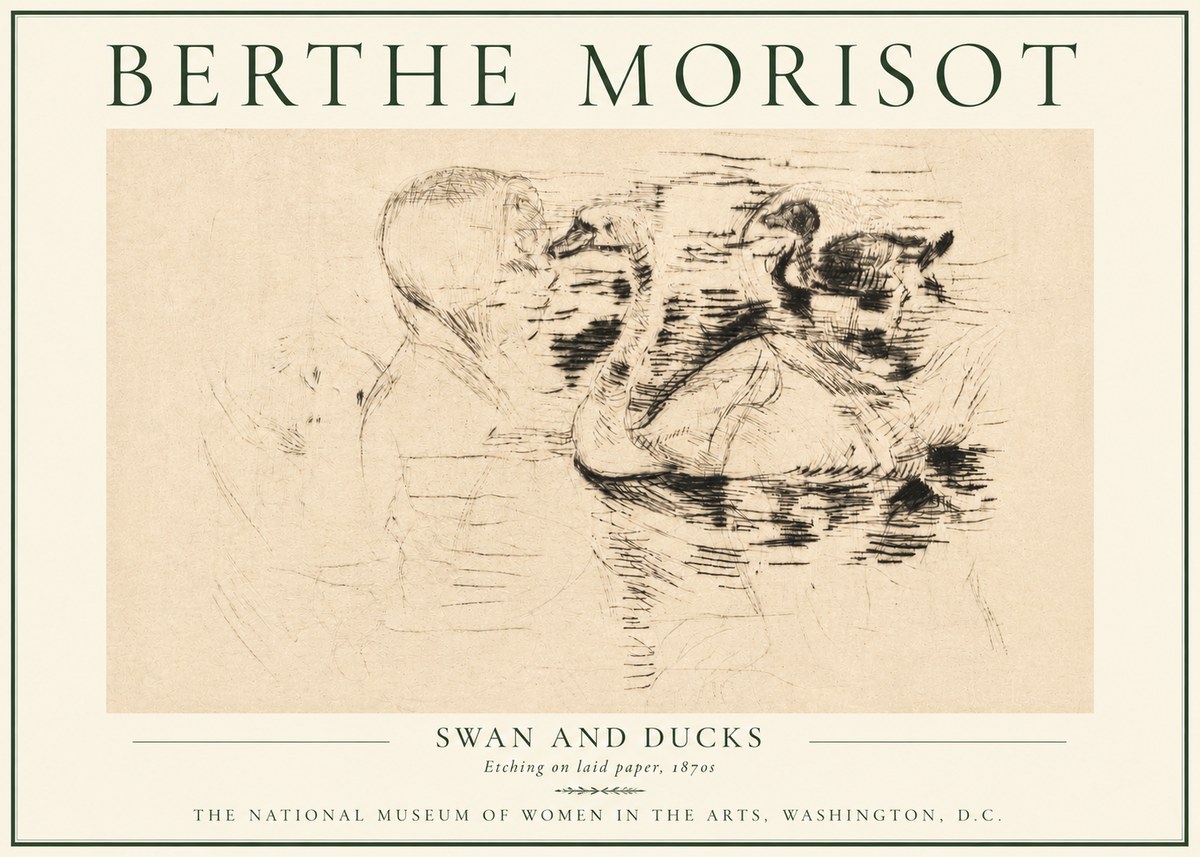 Berthe Morisot Swan and Ducks No4 - Juliste