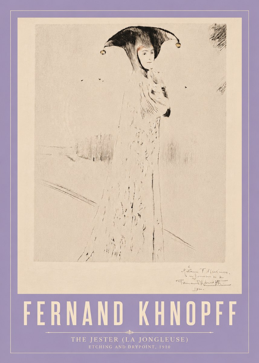 Fernand Khnopff The Jester (La Jongleuse) No4 - Juliste