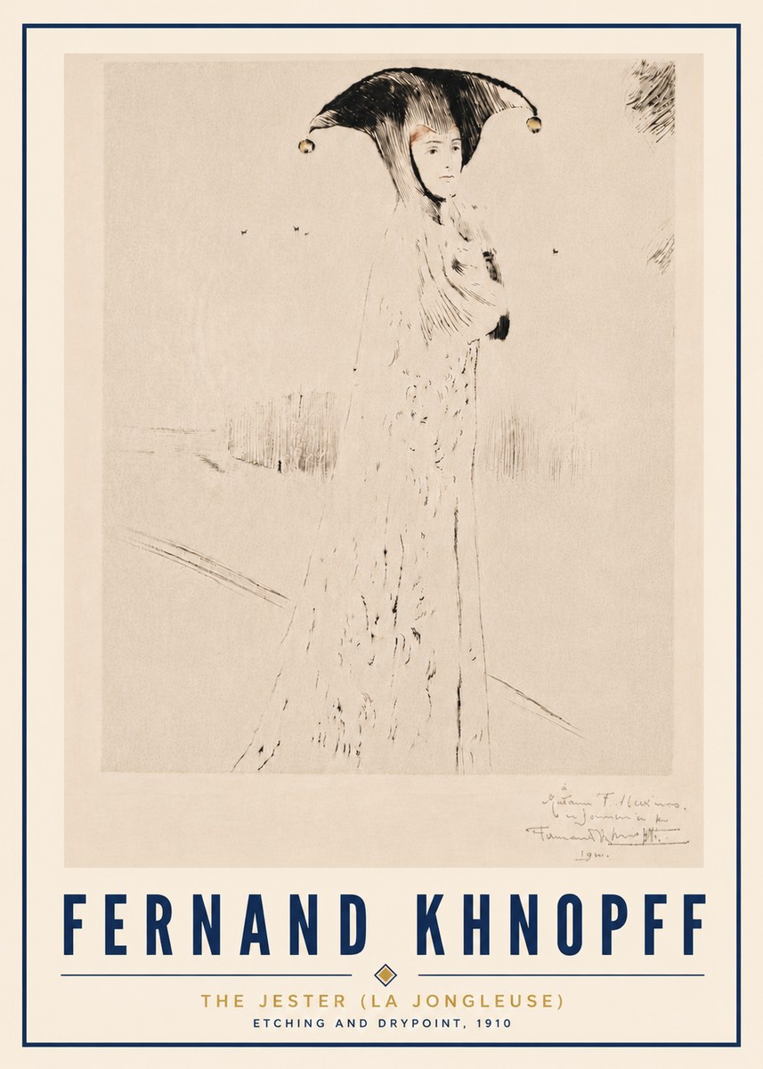 Fernand Khnopff The Jester (La Jongleuse) No5 - Juliste