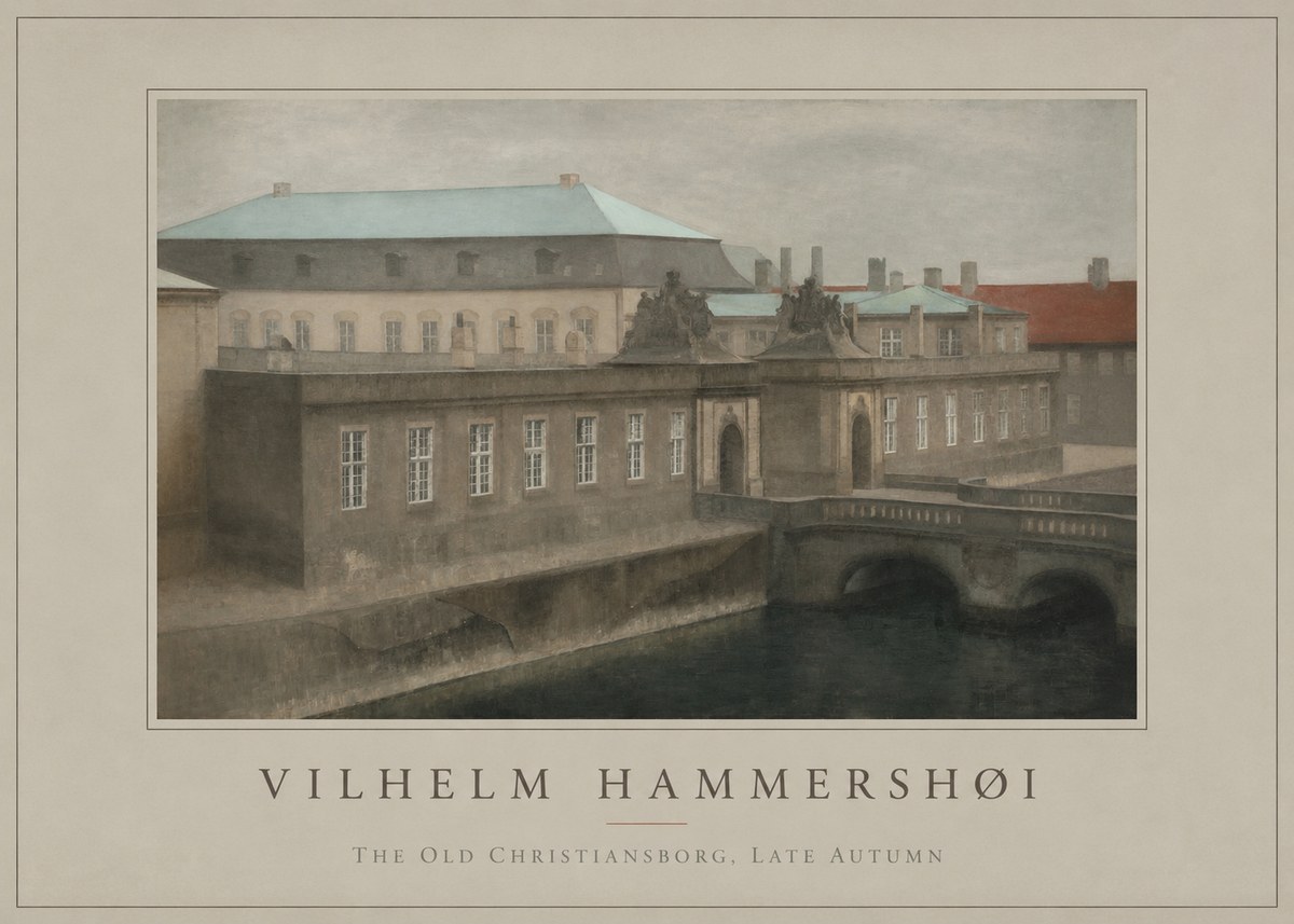 Vilhelm Hammershøi The Old Christiansborg, Late Autumn No1 - Juliste