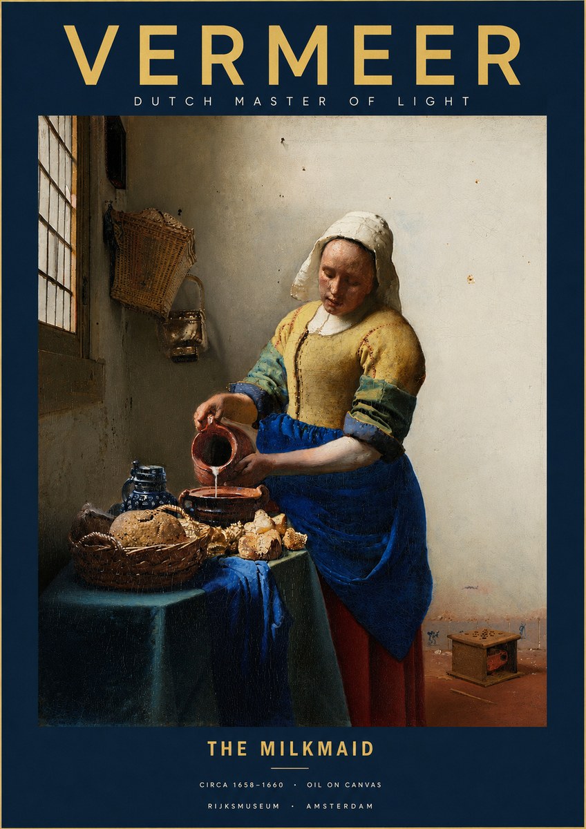 Vermeer The Milkmaid No2 - Juliste