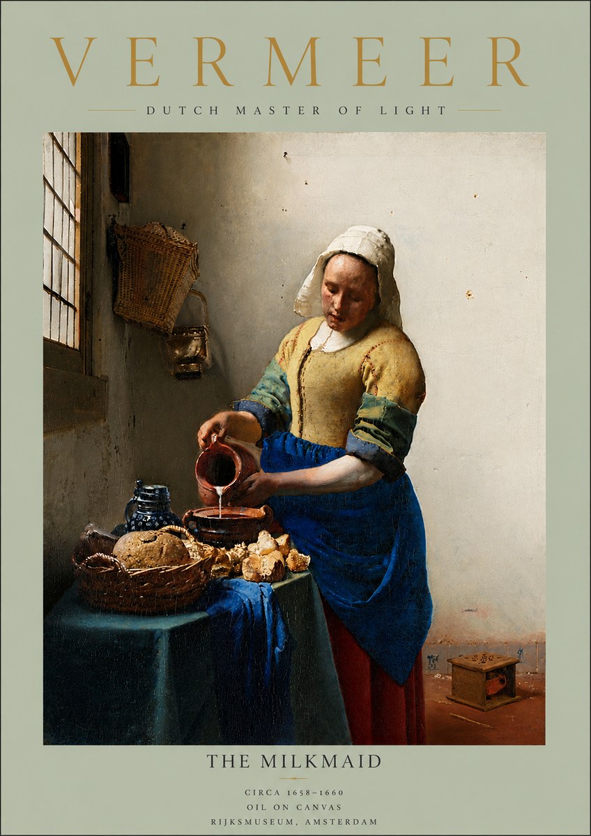 Vermeer The Milkmaid No5 - Juliste