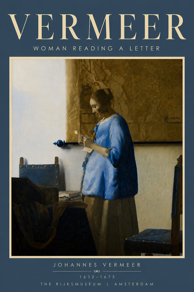 Vermeer Woman Reading a Letter No6 - Juliste