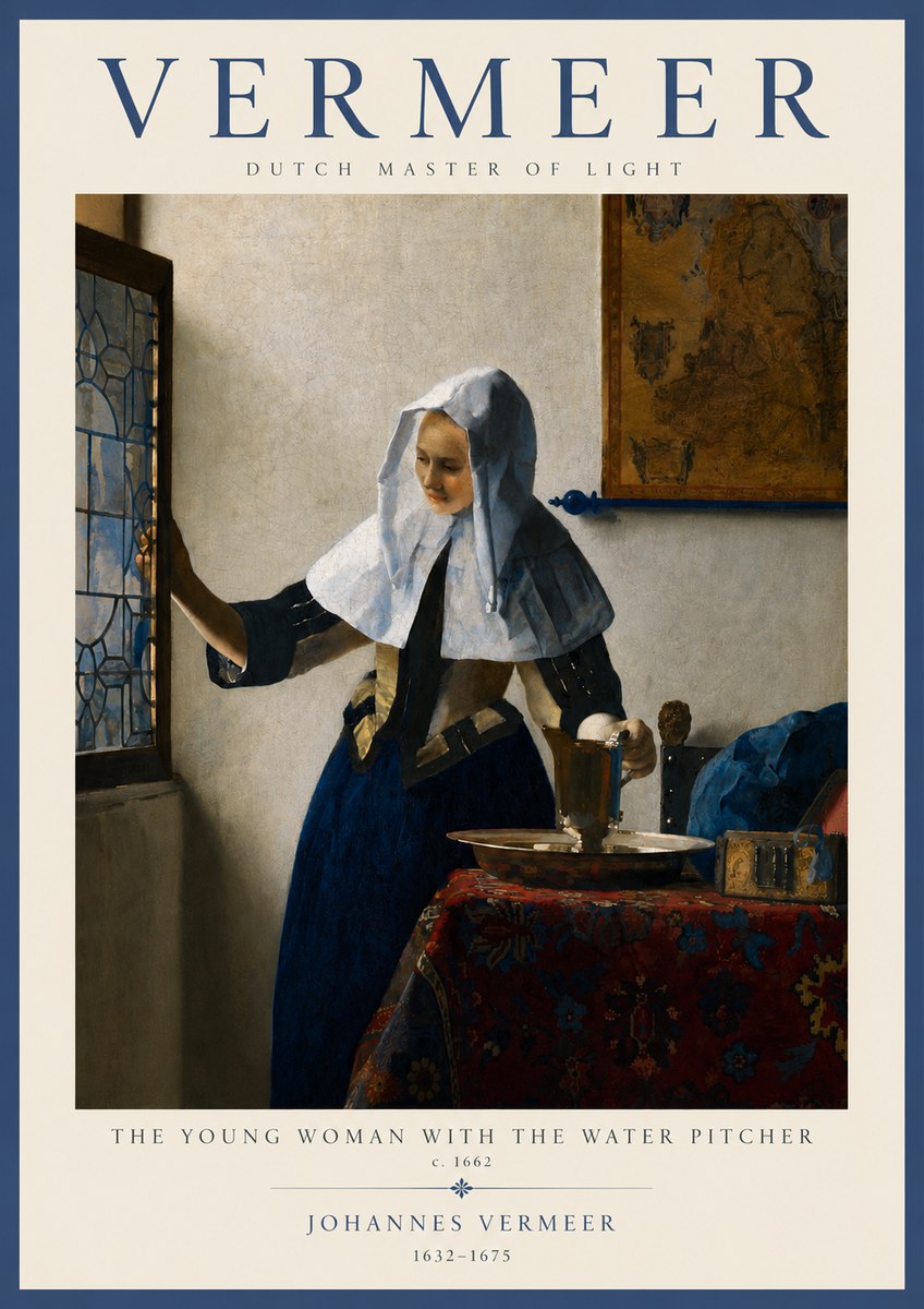 Vermeer The Young Woman with the Water Pitcher No2 - Juliste