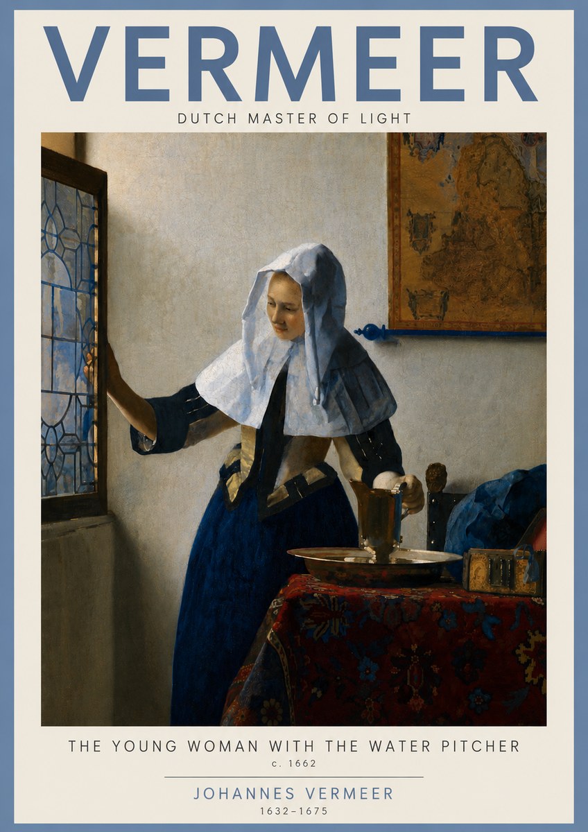 Vermeer The Young Woman with the Water Pitcher No3 - Juliste