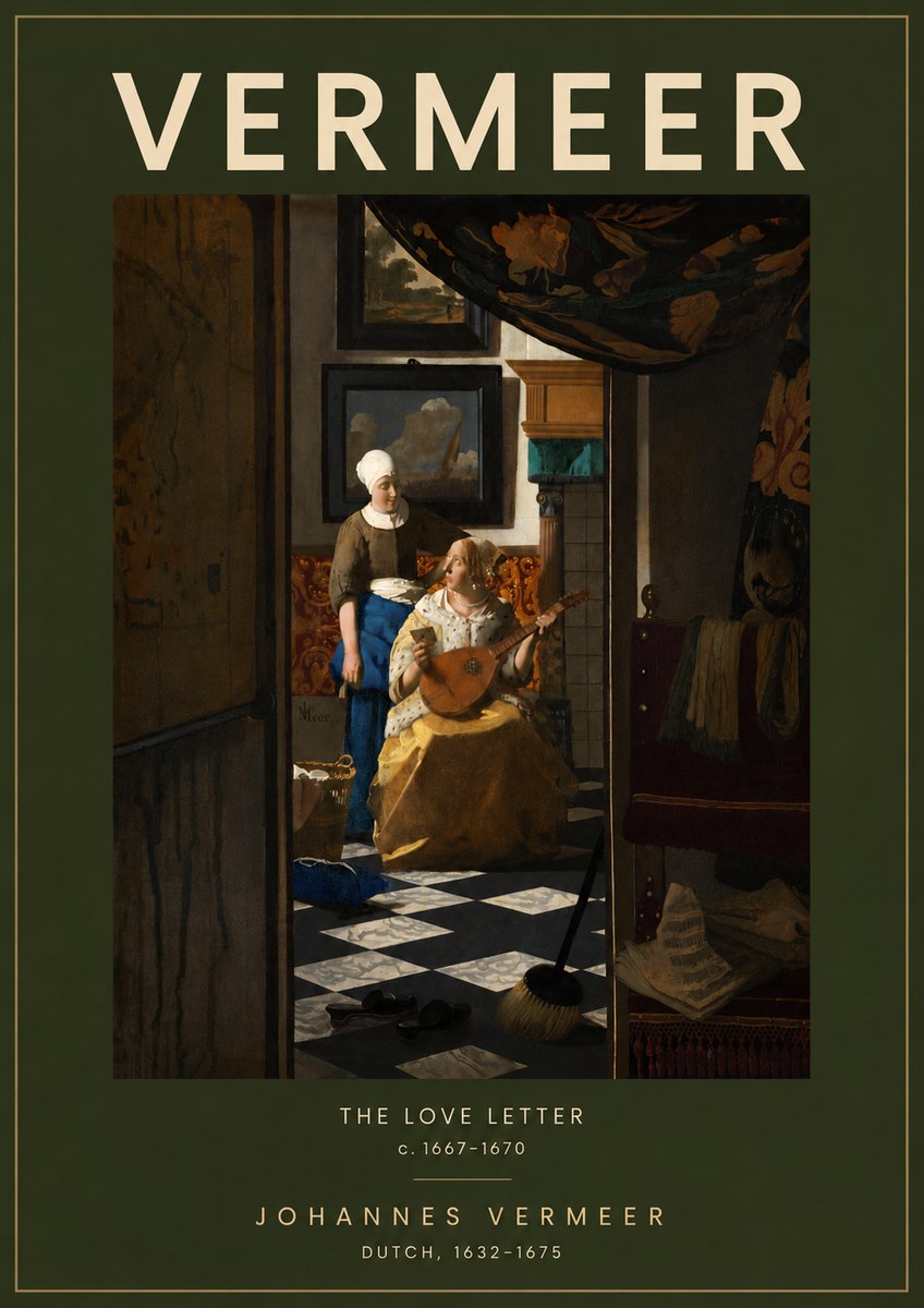 Vermeer The Love Letter No5 - Juliste